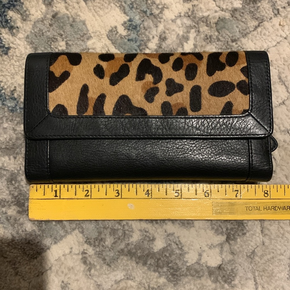 Leather/calf hair wallet - Picture 8 of 11